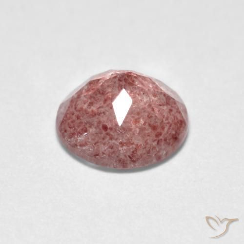 Cuarzo fresa Rosado claro natural de 1.15 ct, Redondo, Transparente