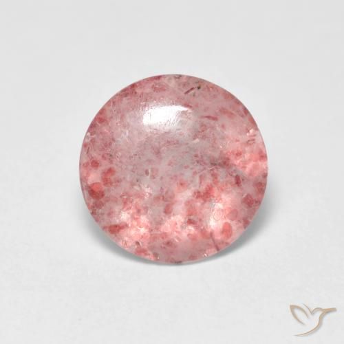 1.08ct Natural Rosado claro Cuarzo fresa, Redondo, Transparente