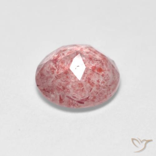 Cuarzo fresa Rosado claro natural de 1.08 ct, Redondo, Transparente