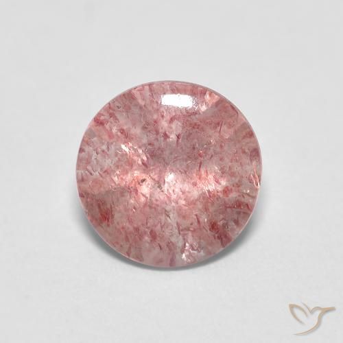 1.14ct Natural Rosado bubblegum claro Cuarzo fresa, Redondo, Transparente
