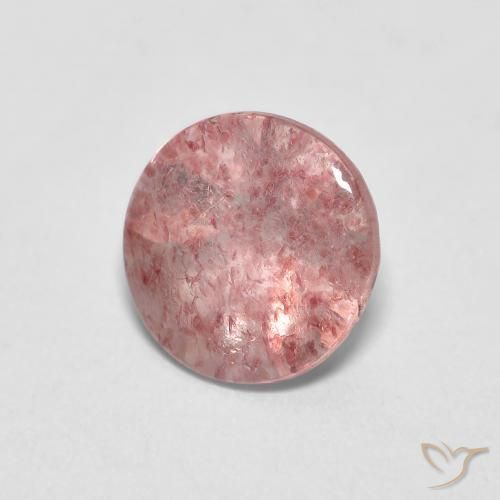Cuarzo fresa Rosado bubblegum claro natural de 1.14 ct, Redondo, Transparente