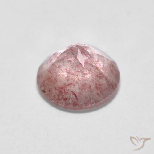 Cuarzo fresa Rosado bubblegum claro natural de 1.14 ct, Redondo, Transparente