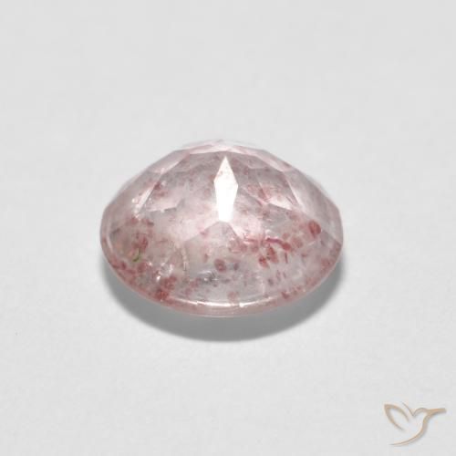 Cuarzo fresa Rosado claro natural de 1.09 ct, Redondo, Transparente