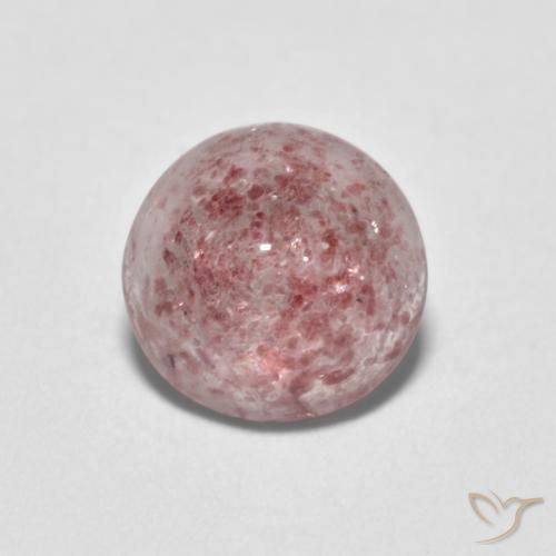 1.17ct Natural Tono rosado Cuarzo fresa, Redondo, Transparente