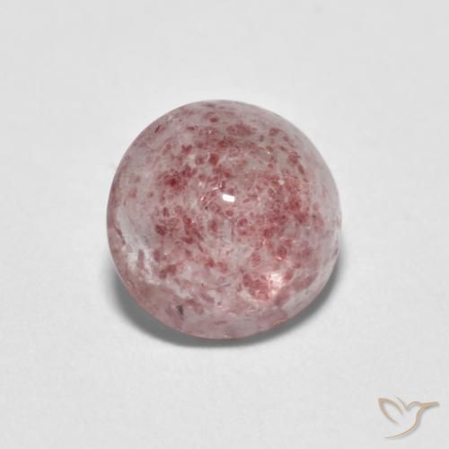 Cuarzo fresa Tono rosado natural de 1.17 ct, Redondo, Transparente