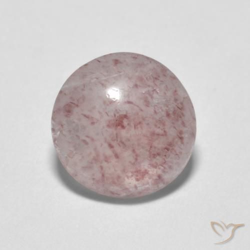 Cuarzo fresa Rosado claro natural de 1.28 ct, Redondo, Transparente