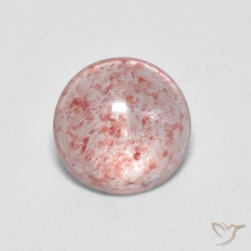 Cuarzo fresa Rosado claro natural de 1.18 ct, Redondo, Transparente