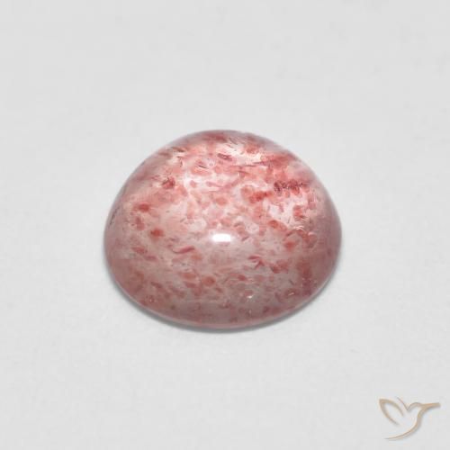 Cuarzo fresa Rosado claro natural de 1.18 ct, Redondo, Transparente