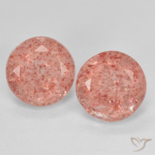 2.62ctw Natural Rosado medio Cuarzo fresa, Redondo, Translúcido