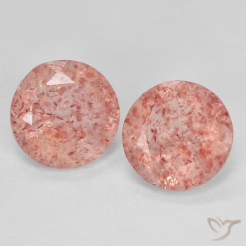 2.19ctw Natural Rosa rosado Cuarzo fresa, Redondo, Transparente