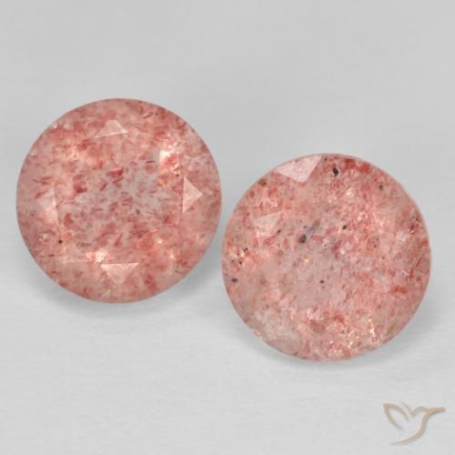 2.29ctw Natural Rosado medio Cuarzo fresa, Redondo, Transparente