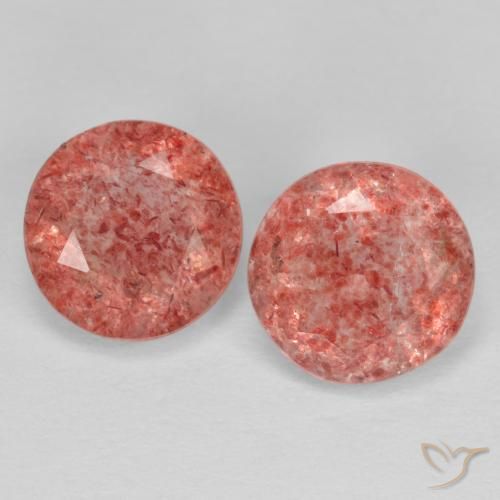 2.17ctw Natural Rosado frambuesa Cuarzo fresa, Redondo, Transparente