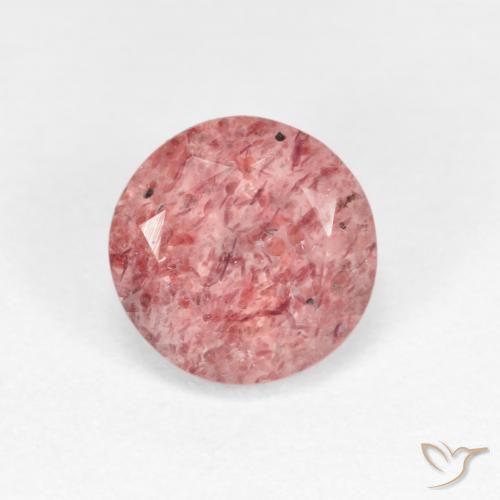 1.15ct Natural Rosa rosado Cuarzo fresa, Redondo, Transparente
