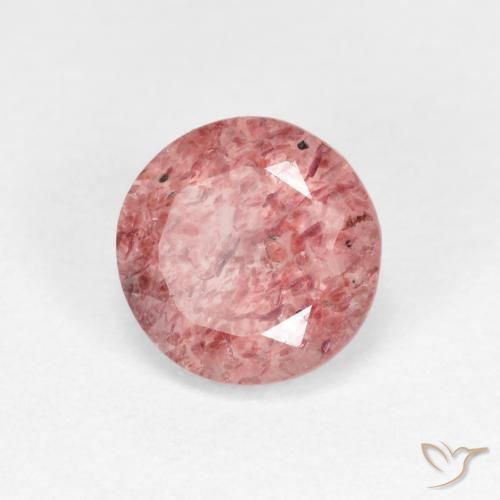 Cuarzo fresa Rosa rosado natural de 1.15 ct, Redondo, Transparente