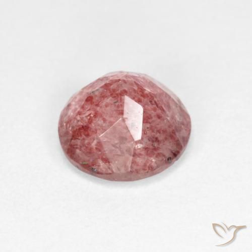 Cuarzo fresa Rosa rosado natural de 1.15 ct, Redondo, Transparente