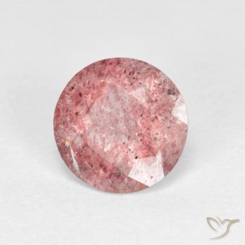 Cuarzo fresa Rosado bubblegum claro natural de 1.06 ct, Redondo, Transparente