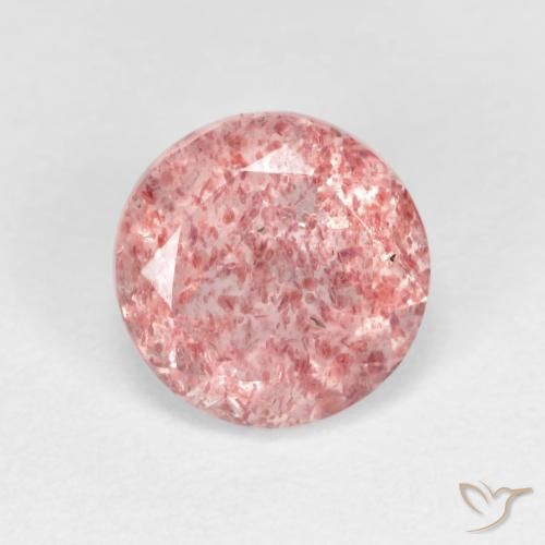 1.68ct Natural Rosado bubblegum claro Cuarzo fresa, Redondo, Transparente