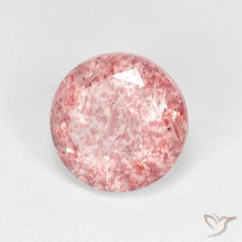 Cuarzo fresa Rosado bubblegum claro natural de 1.68 ct, Redondo, Transparente