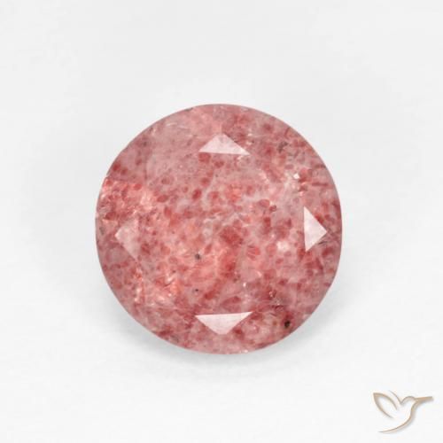 1.22ct Natural Rosado medio Cuarzo fresa, Redondo, Transparente