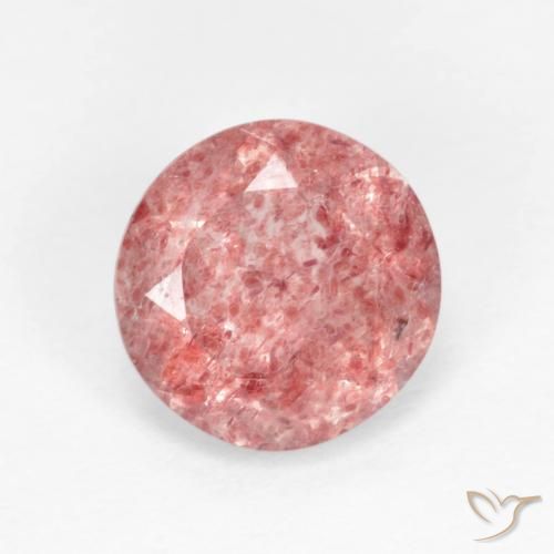 1.60ct Natural Rojo indio Cuarzo fresa, Redondo, Transparente