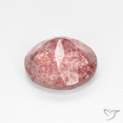 Cuarzo fresa Rojo indio natural de 1.60 ct, Redondo, Transparente