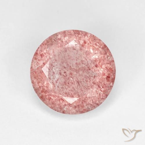 2.16ct Natural Rosado claro Cuarzo fresa, Redondo, Transparente