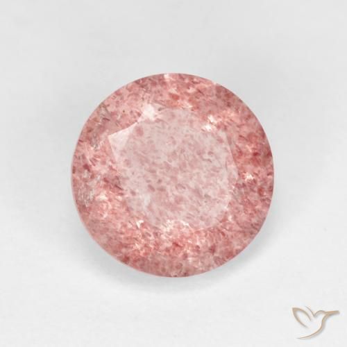 Cuarzo fresa Rosado claro natural de 2.16 ct, Redondo, Transparente