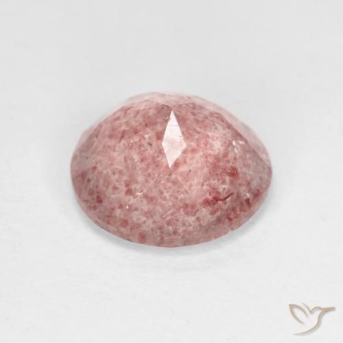 Cuarzo fresa Rosado claro natural de 2.16 ct, Redondo, Transparente
