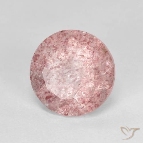 Cuarzo fresa Rosado claro natural de 2.72 ct, Redondo, Transparente