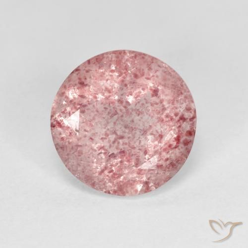 2.28ct Natural Rosado Bubblegum Cuarzo fresa, Redondo, Transparente