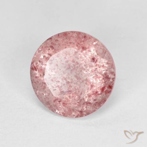 Cuarzo fresa Rosado Bubblegum natural de 2.28 ct, Redondo, Transparente