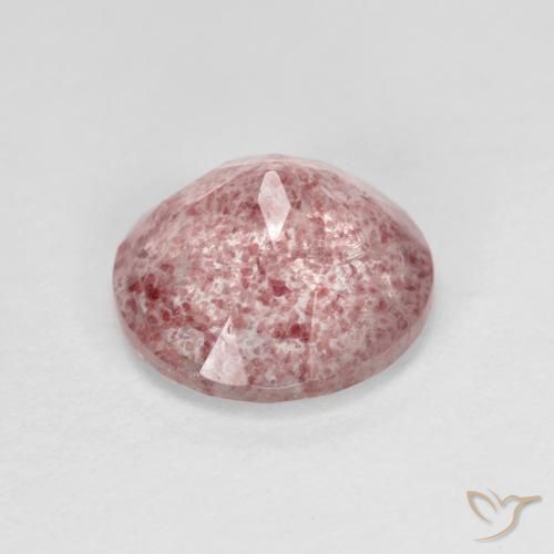 Cuarzo fresa Rosado Bubblegum natural de 2.28 ct, Redondo, Transparente