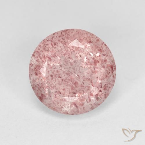 2.47ct Natural Rosado bubblegum claro Cuarzo fresa, Redondo, Transparente