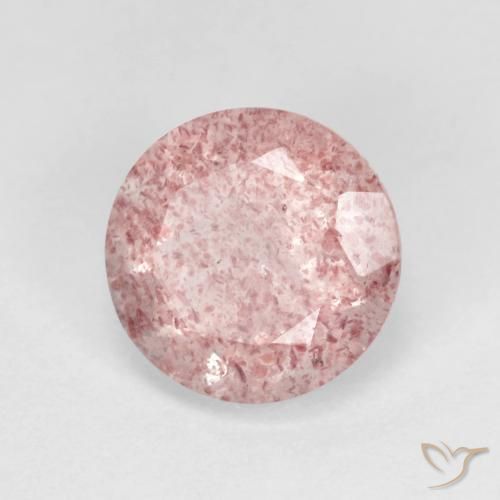 Cuarzo fresa Rosado bubblegum claro natural de 2.47 ct, Redondo, Transparente