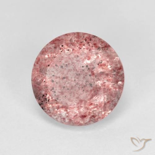 Cuarzo fresa Rosa oscuro natural de 2.49 ct, Redondo, Transparente