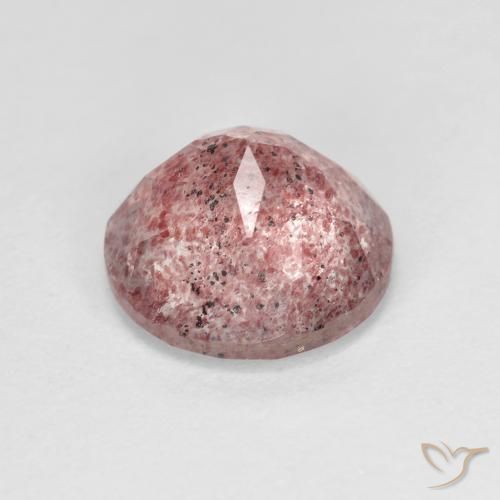Cuarzo fresa Rosa oscuro natural de 2.49 ct, Redondo, Transparente