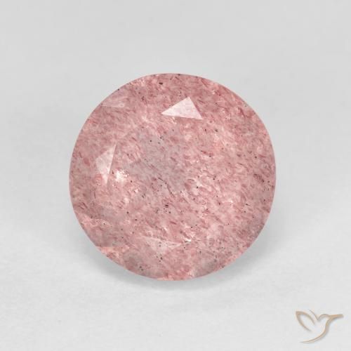 2.63ct Natural Rosado claro Cuarzo fresa, Redondo, Transparente
