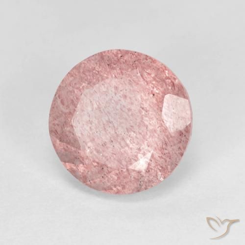 Cuarzo fresa Rosado claro natural de 2.63 ct, Redondo, Transparente