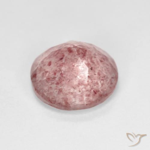 Cuarzo fresa Rosado cálido claro natural de 2.33 ct, Redondo, Transparente