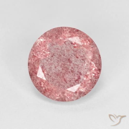 2.35ct Natural Rosado cálido claro cuarzo fresa, Redondo, Transparente