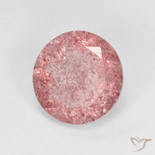 Cuarzo fresa Rosado cálido claro natural de 2.35 ct, Redondo, Transparente