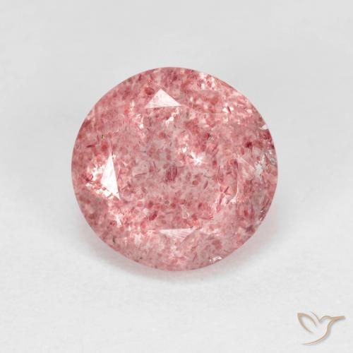 2.57ct Natural Rosado claro Cuarzo fresa, Redondo, Transparente