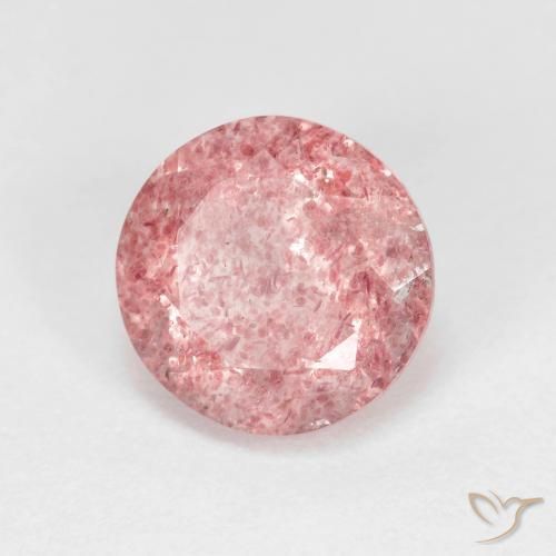 Cuarzo fresa Rosado claro natural de 2.57 ct, Redondo, Transparente