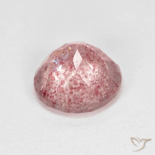 Cuarzo fresa Rosado claro natural de 2.57 ct, Redondo, Transparente