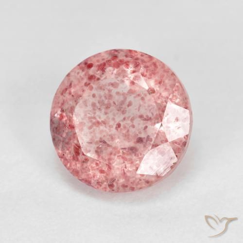 Cuarzo fresa Rosado claro natural de 2.84 ct, Redondo, Transparente