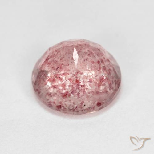Cuarzo fresa Rosado claro natural de 2.84 ct, Redondo, Transparente