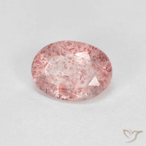 1.20ct Natural Rosado claro cuarzo fresa, Ovalada, Transparente