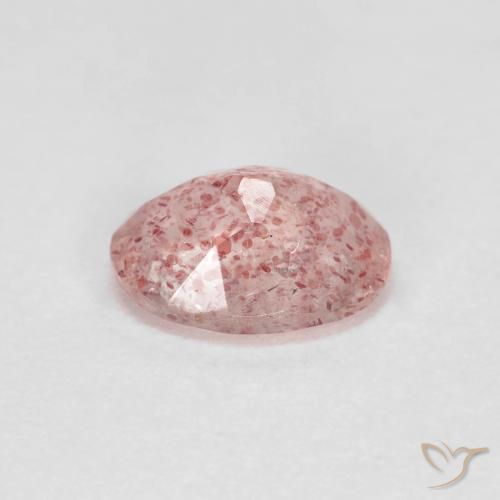 Cuarzo fresa Rosado claro natural de 1.20 ct, Ovalada, Transparente