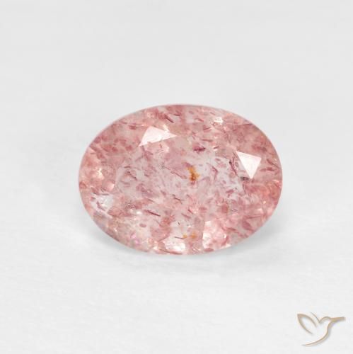 1.16ct Natural Rosado claro cuarzo fresa, Ovalada, Transparente