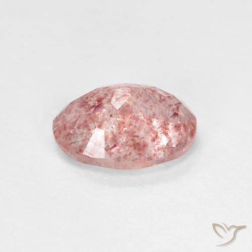 Cuarzo fresa Rosado claro natural de 1.16 ct, Ovalada, Transparente
